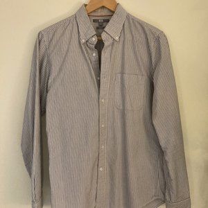 Men's Uniqlo Grey/White Striped Shirt (S)